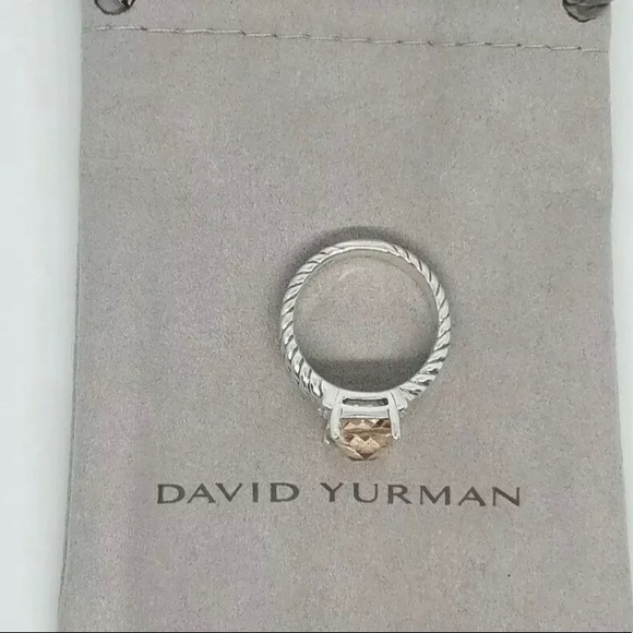 David Yurman Petite Morganite Diamond Wheaton Ring - Picture 2 of 5
